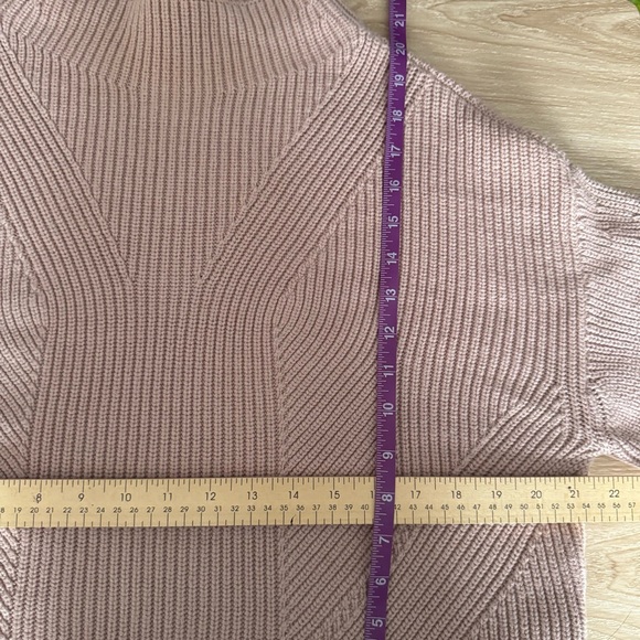 Anthropologie Maeve Medium The Katey Mock Neck Bell Sleeve Sweater Taupe Pink - Picture 6 of 7